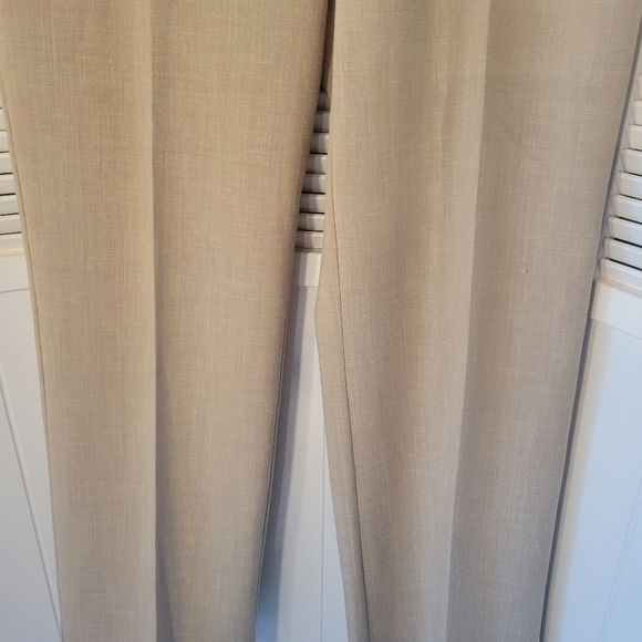 ST JOHN  COLLECTION  SZ16 TAN WIDE LEG SLACKS WITH FRONT POCKETS - Picture 3 of 13